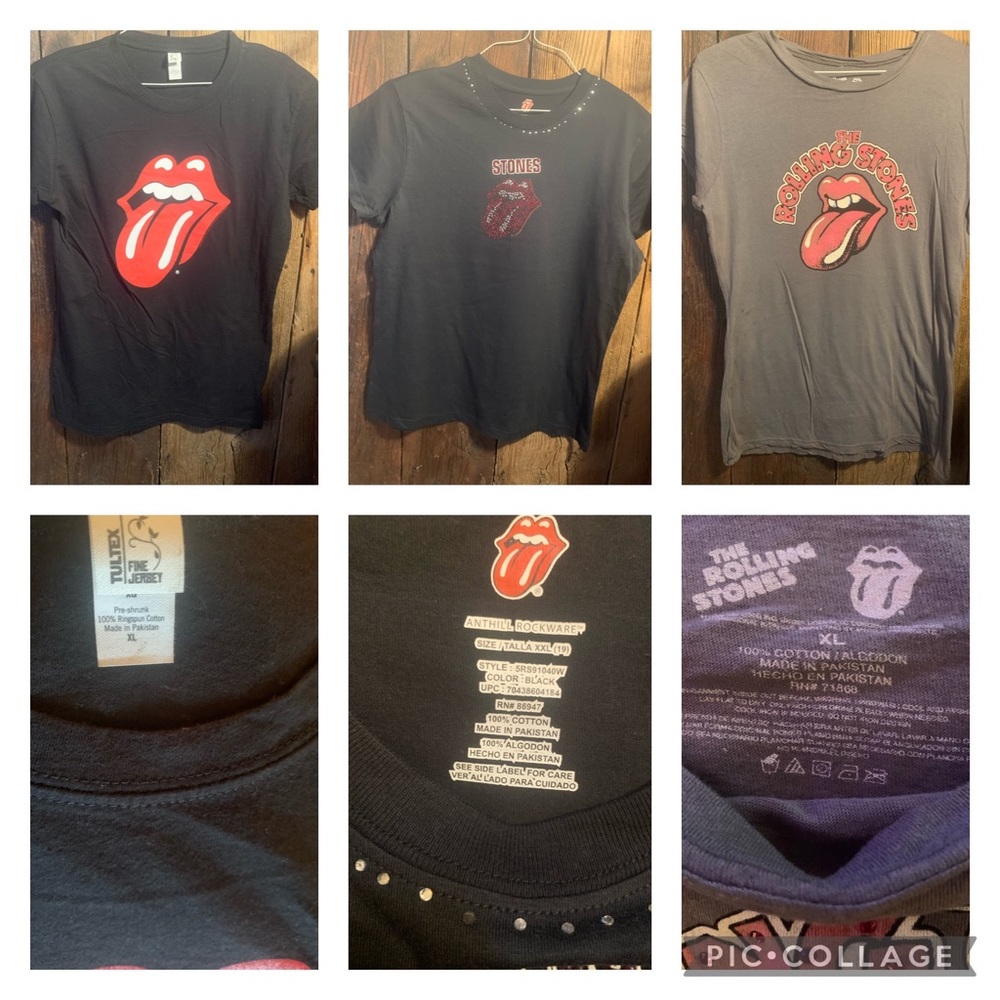 3 Rolling Stones T-shirts New Ladies size XL, XXL